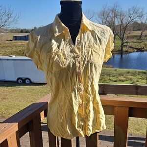 Yellow Women's Button-Up Top